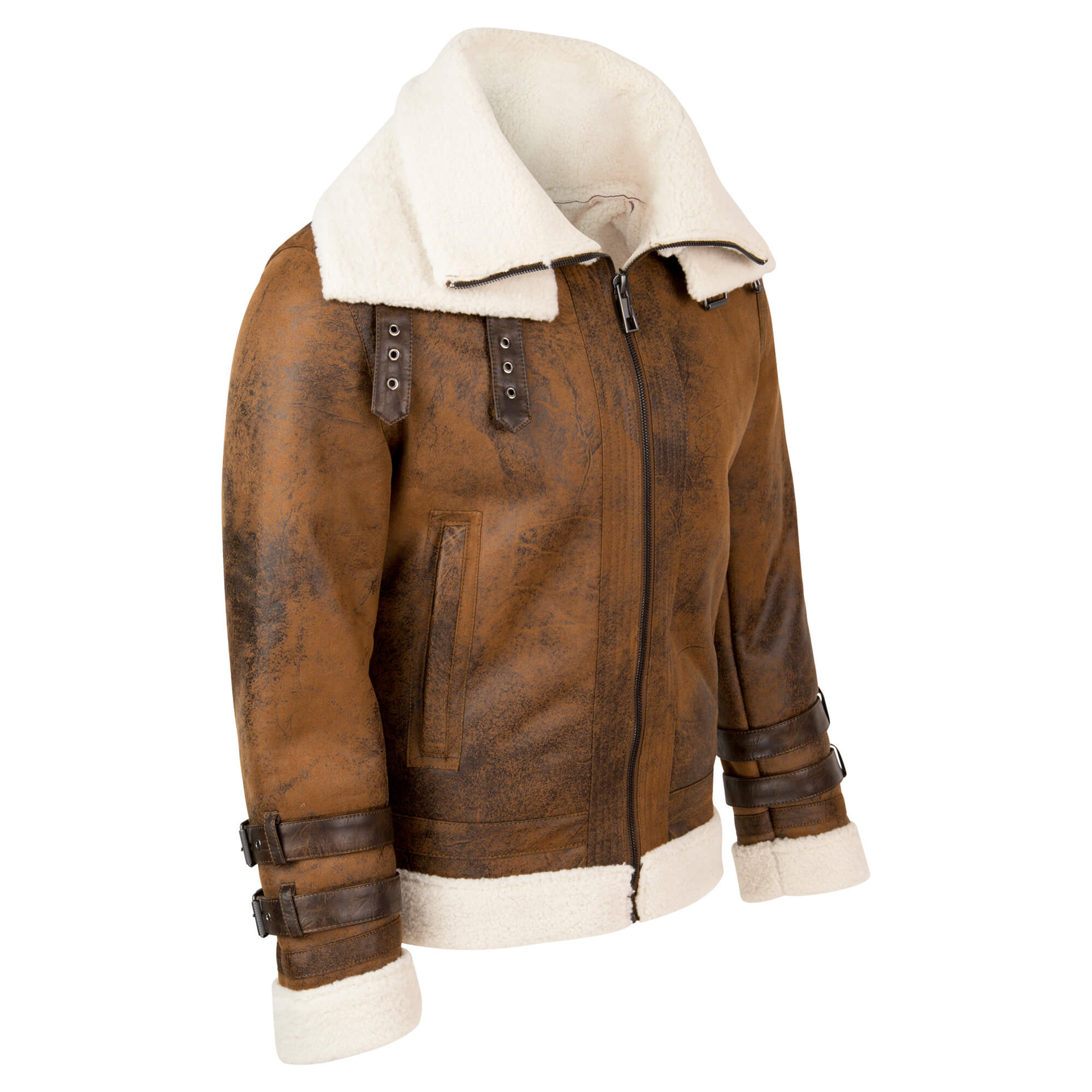 Herren Leder Bomberjacke gefüttert