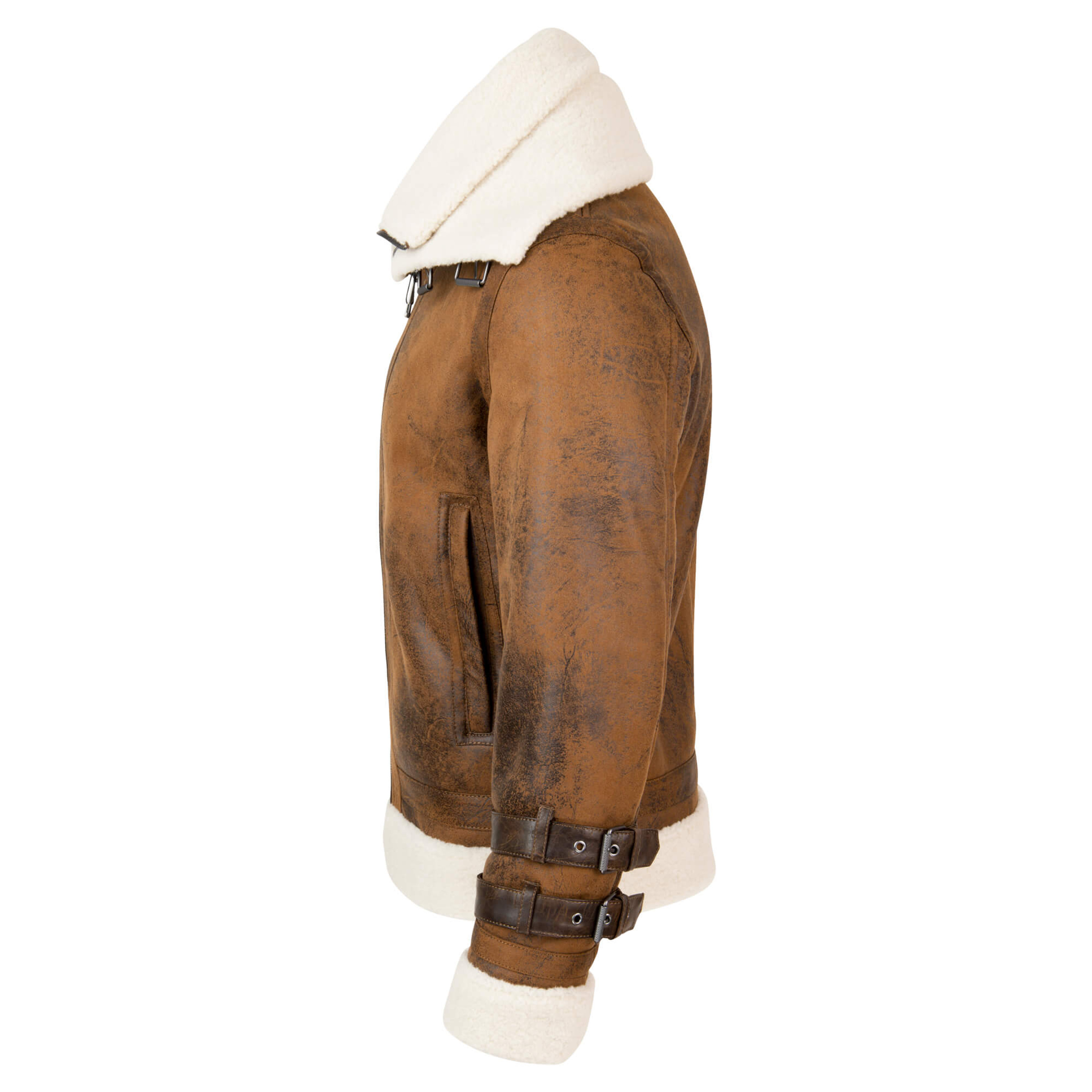 Herren Leder Bomberjacke gefüttert