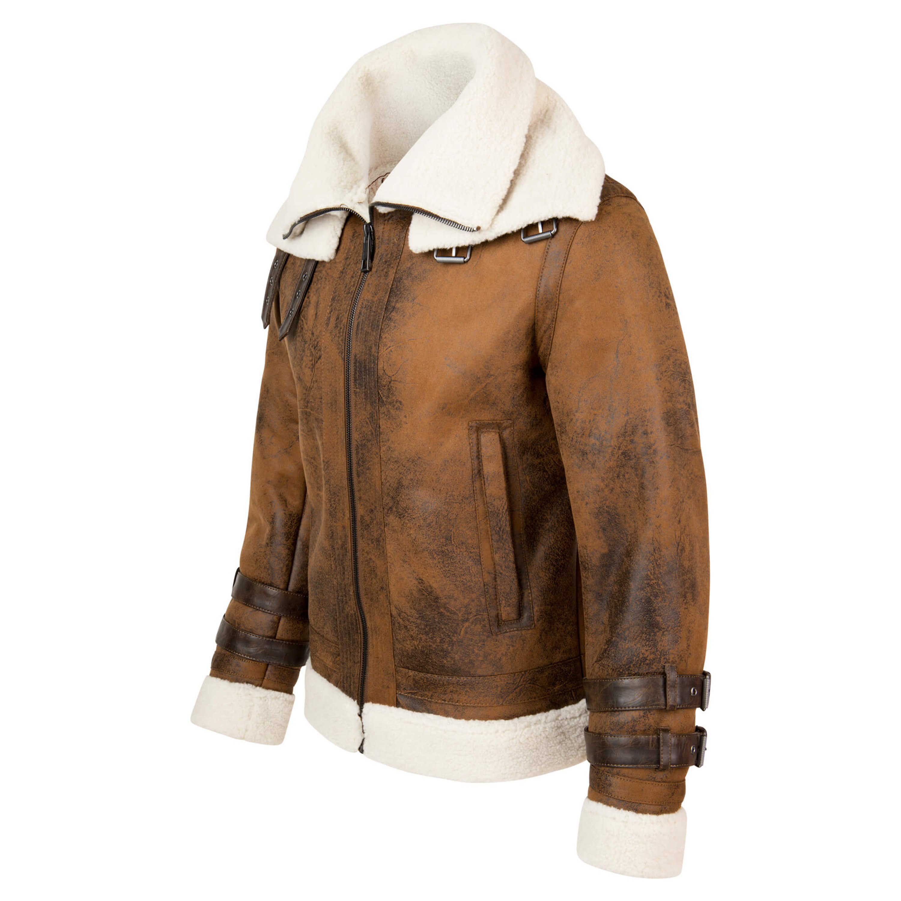 Herren Leder Bomberjacke gefüttert