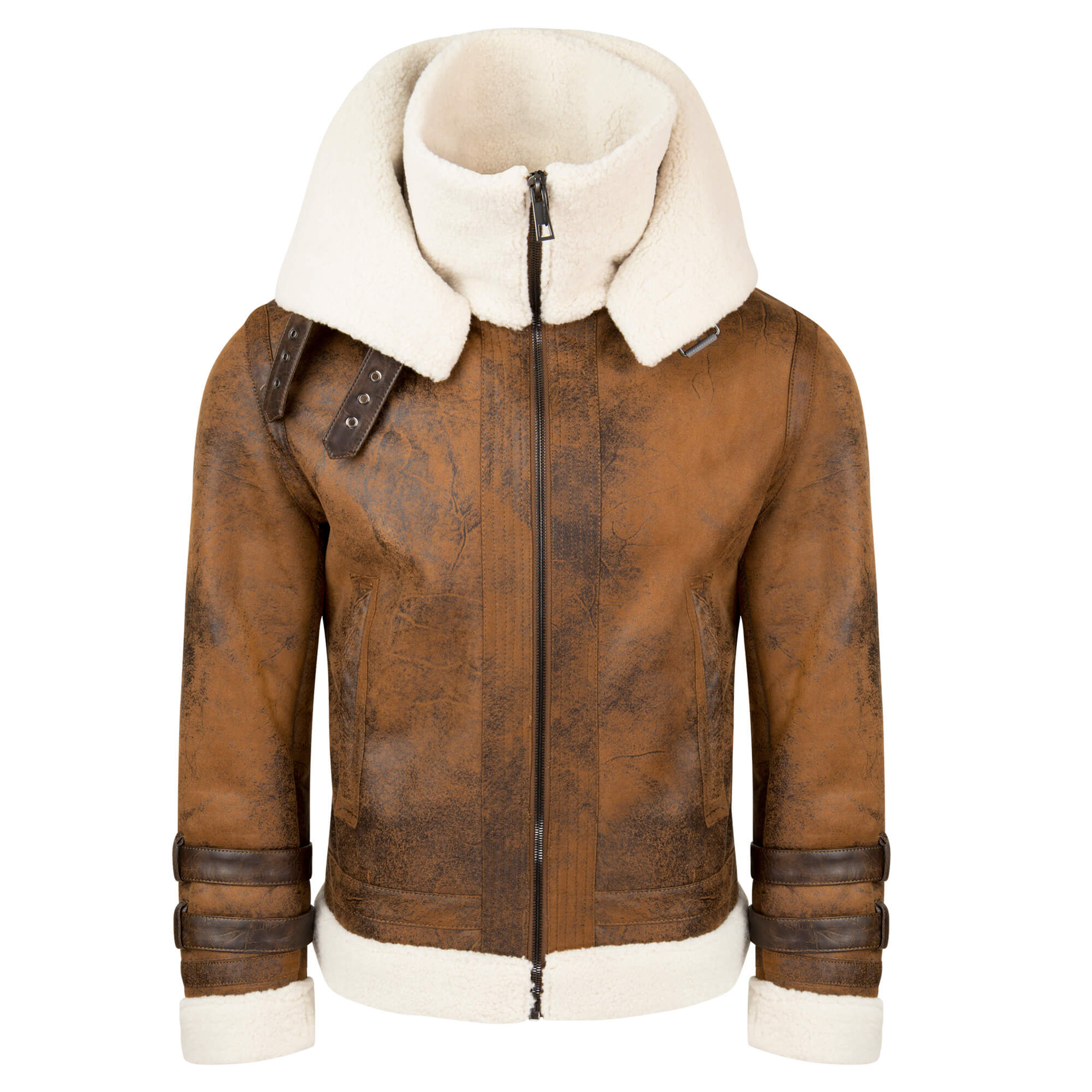 Herren Leder Bomberjacke gefüttert
