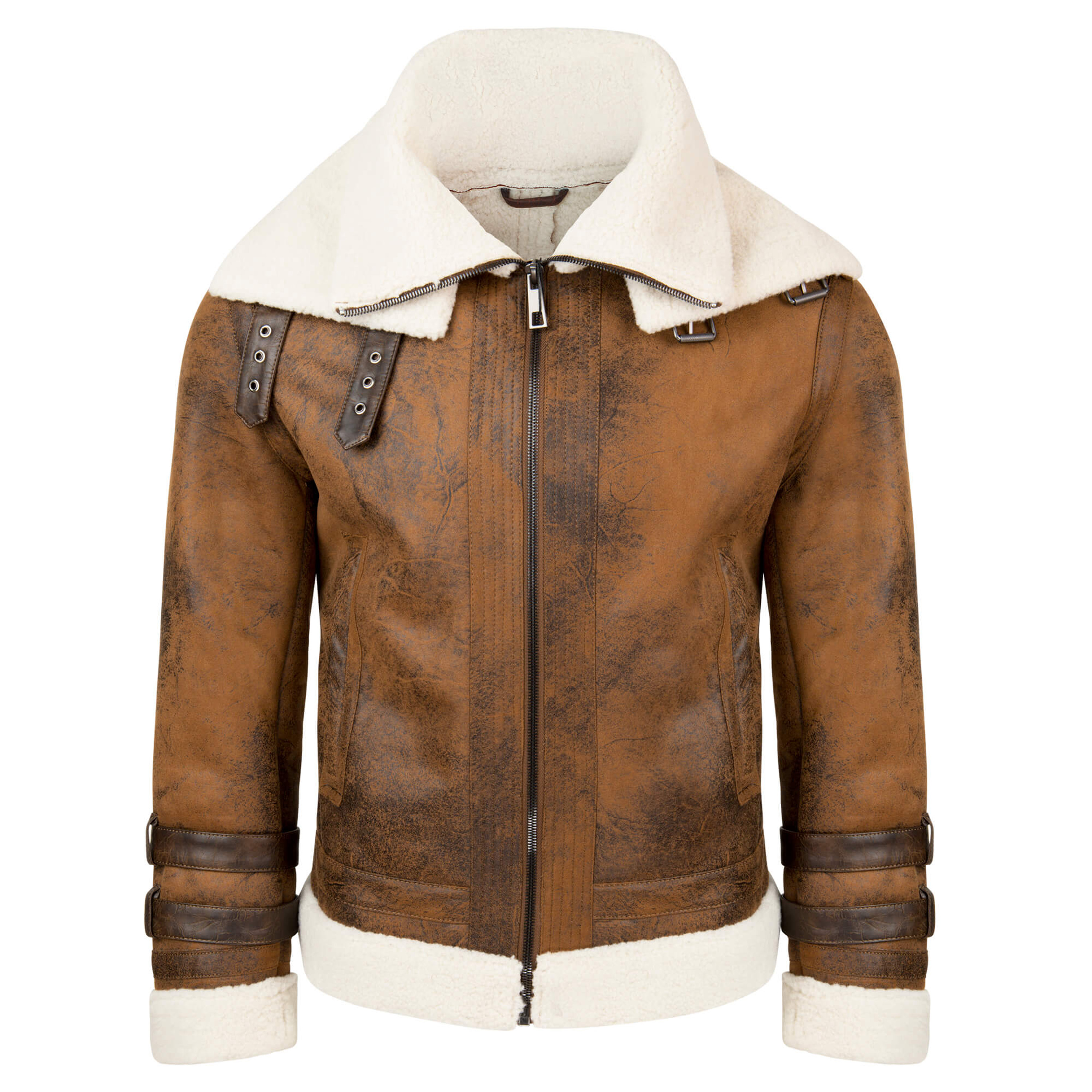 Herren Leder Bomberjacke gefüttert