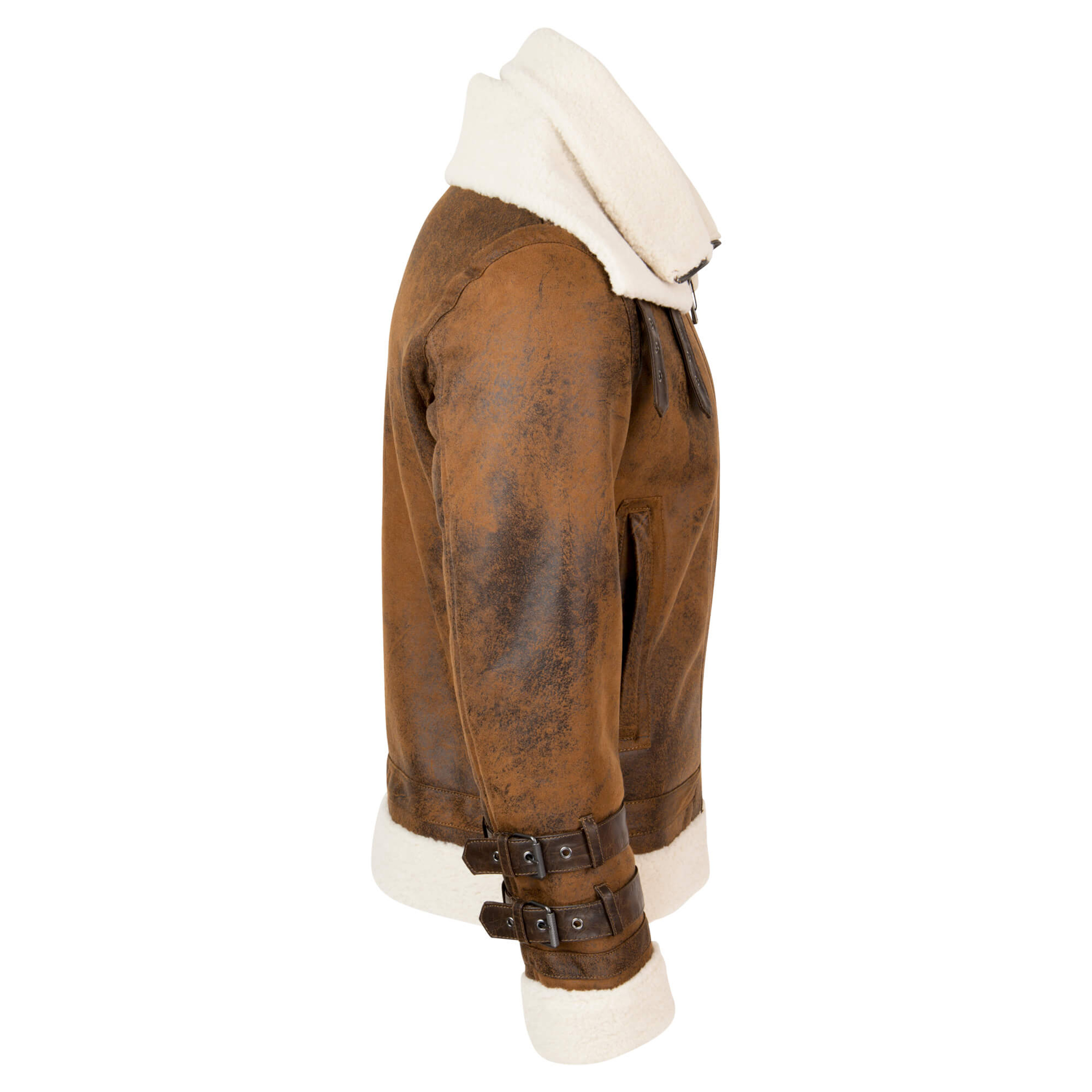 Herren Leder Bomberjacke gefüttert